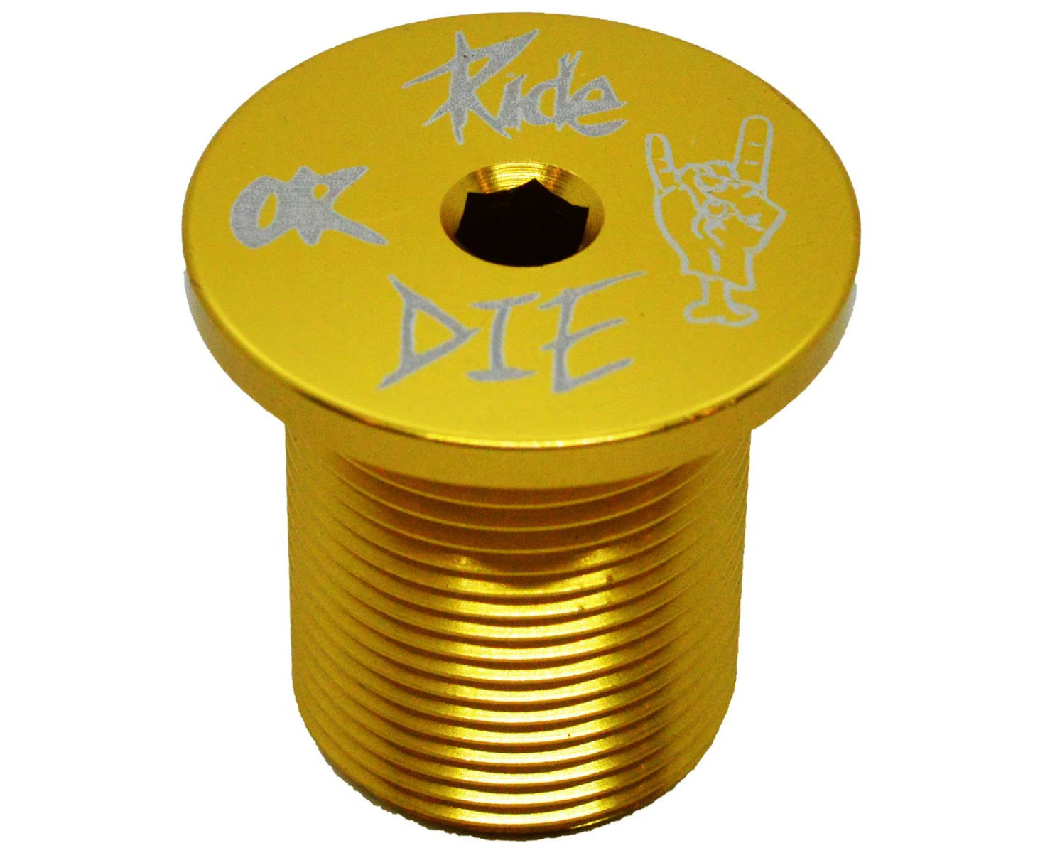 Capped Out Ride Or Die M24 BMX Stem Cap - Gold