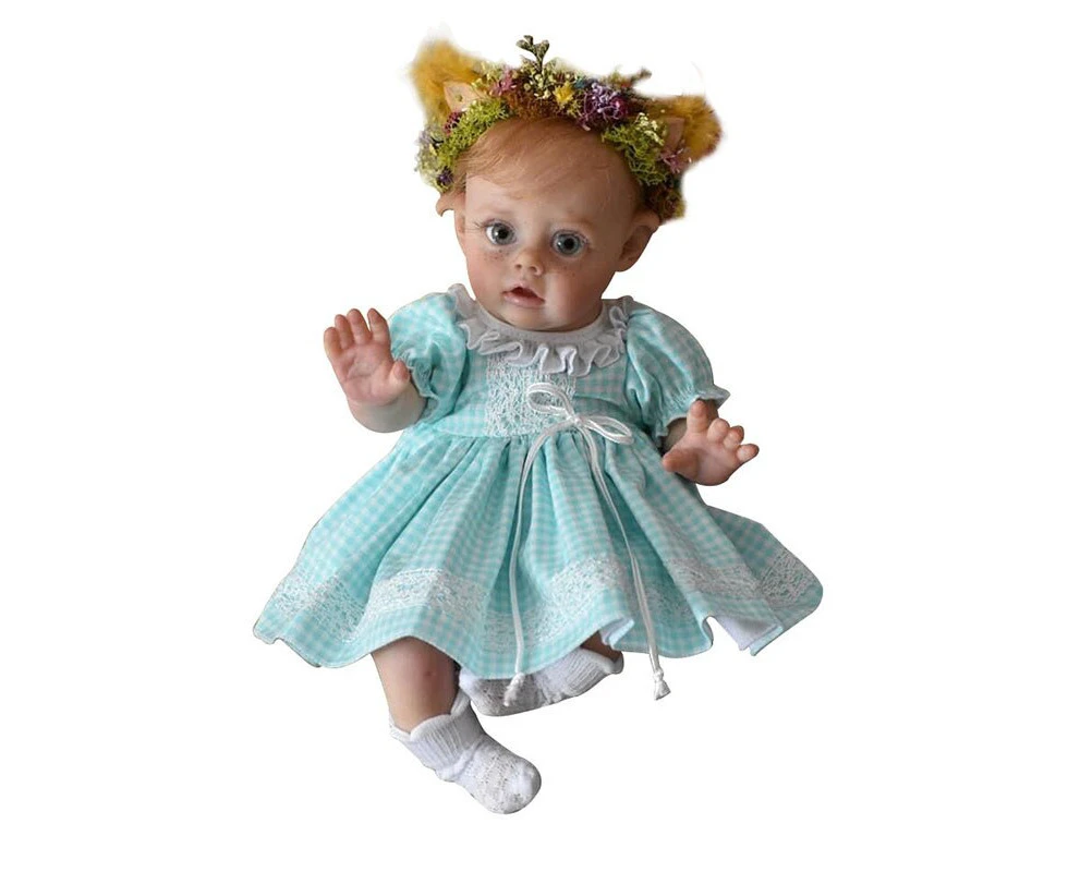 30CM Already Painted Finished Doll Reborn Flo Fairy Elf Bebe Doll Lifelike Real Touch Mini Doll 3D Skin with Visible Veins