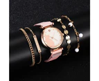 Watches Women Luxury Brand Rose Gold Starry Sky Dial Ladies Crystal Bracelet Quartz Wrist Watch 5 PCS Set Relogio Feminino Hot