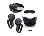 Accessories for Meta Quest 3, 5 in 1 Silicone Protective Case Set for Oculus Quest 3, VR Protective Case Set, Controller Grip Cover, VR Shell Cover Black