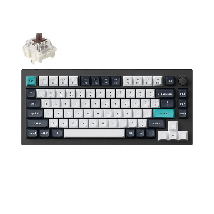 Keychron Q1 Max QMK/VIA Wireless Black Custom Mechanical Keyboard - Brown Switch [KBKCQ1MM3]