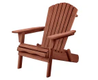 ALFORDSON Adirondack Chair Wooden Outdoor Patio Furniture Brown