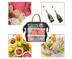 LOKASS Lunch Bag Insulated Cooler Bag Wide-Open Lunch Tote Box r for Women Men Picnic Hiking Beach Fishing-black