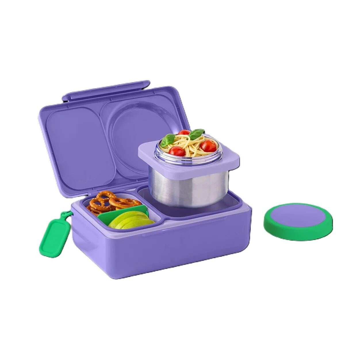 OmieBox UP Hot & Cold Lunch Box Kids Food Storage Container - Galaxy Purple