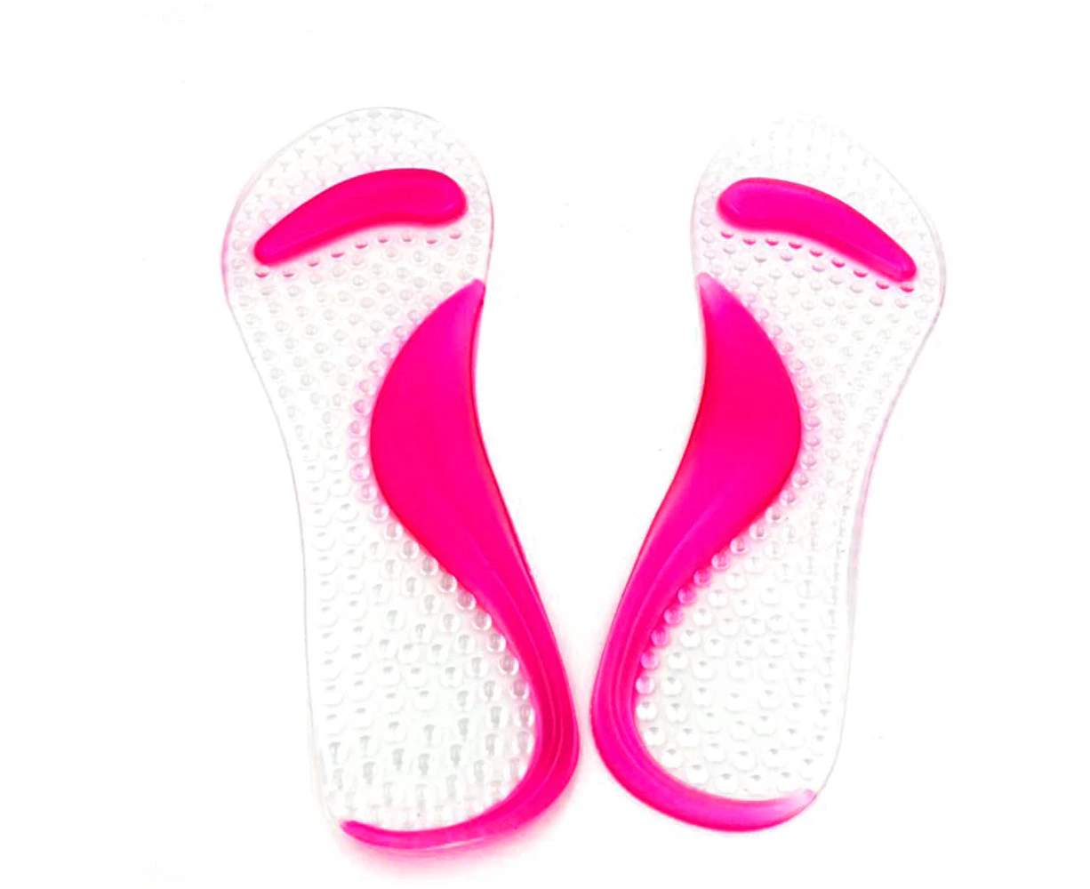 Orthopedic Arch Support Cushion Insole of Flatfoot Shoe Pad Silicone Gel Insoles Foot Care-Pink