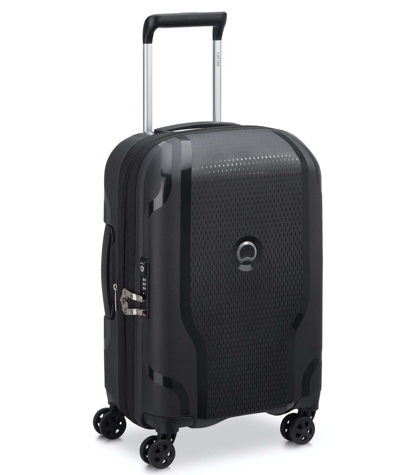 Delsey Clavel 55cm 4-Wheel Expandable Cabin Case - Black (Recycled Material)