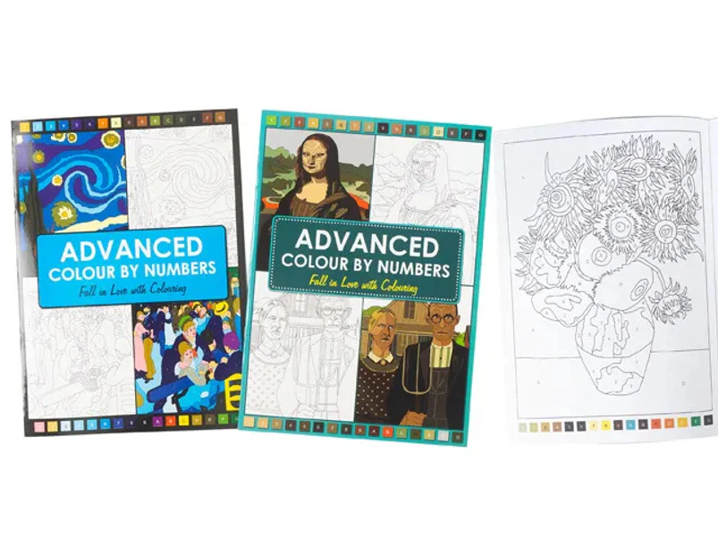48x ADVANCED COLOUR BY NUMBERS BOOKS 4 GROWN UPS 32 Pages Adults Colouring Book 2 Assorted Covers