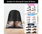 20 pcs Travel Shoe Bags Waterproof Portable Shoe Storage Pouch - Black