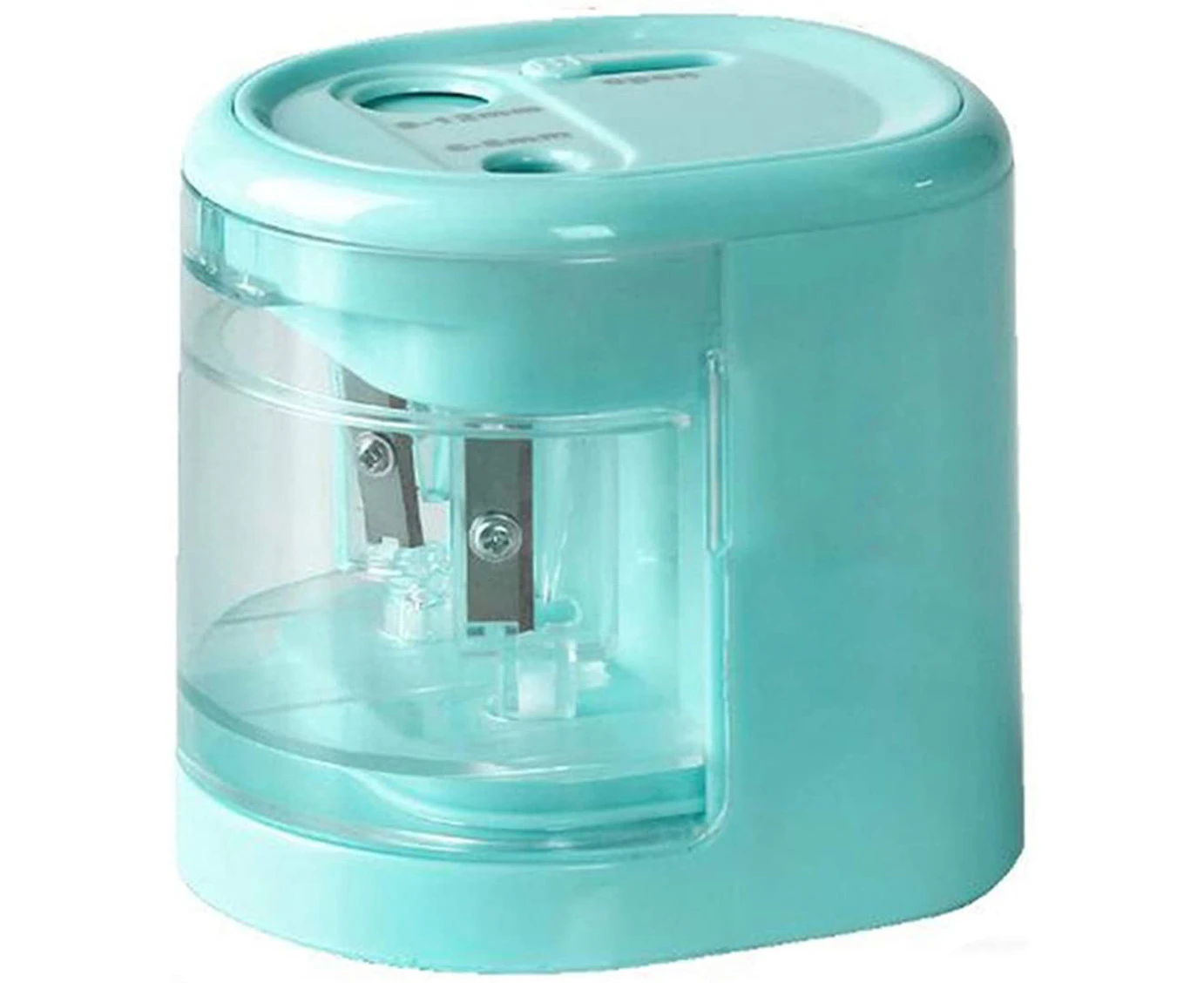 Double Hole Electric Pencil Sharpener, Fast Sharpen Automatic Pencil Sharpener for 6-8MM & 9-12MM Diameter Pencils （Blue）