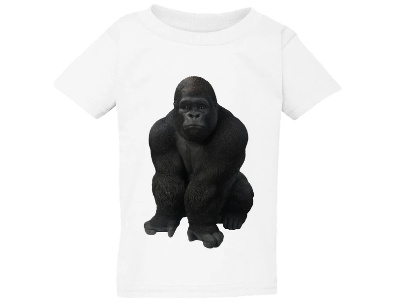 Cool Gorilla Animal Design White T-Shirt Tops Tee Baby Toddler Kids Boy Girl