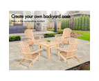 ALFORDSON Adirondack Chairs Table 3PCS Set Wooden Outdoor Furniture Beach Wood