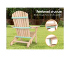 ALFORDSON Adirondack Chairs Table 3PCS Set Wooden Outdoor Furniture Beach Wood