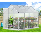 ALFORDSON Greenhouse Aluminium Polycarbonate Garden Storage Shed 2.5x1.9x1.8M