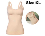 1 pcs Women's Maternity Tops Nursing Cami Tanks with Built in Bra Long - Skin tone