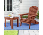 ALFORDSON Adirondack Chair Table 2PCS Set Wooden Outdoor Furniture Beach Brown