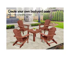 ALFORDSON Adirondack Chair Table 2PCS Set Wooden Outdoor Furniture Beach Brown