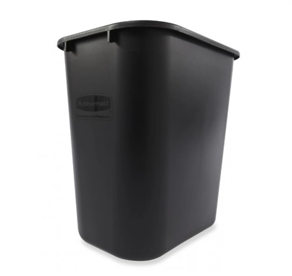 Rubbermaid Deskside 2956 Soft Wastebasket Medium - Black 26.6L