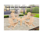 ALFORDSON Adirondack Chair Table 2PCS Set Wooden Outdoor Furniture Beach Wood