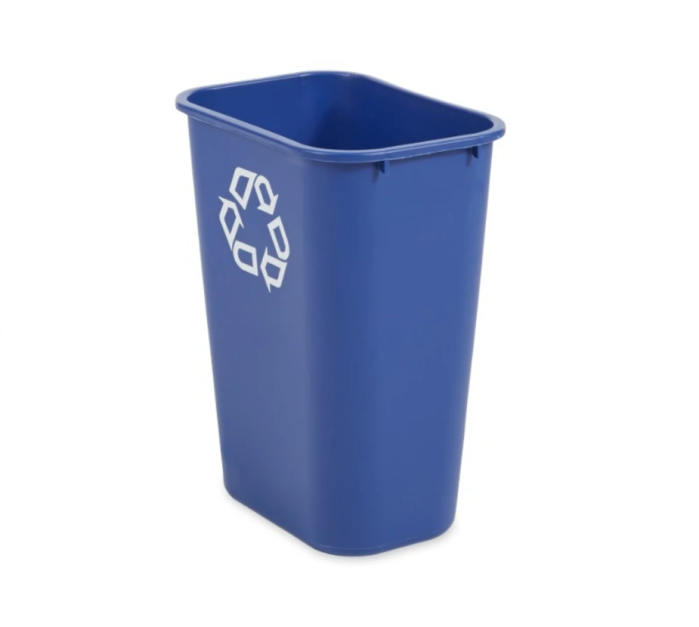 Rubbermaid Deskside 2957 Wastebasket Recycling Large - Blue / White 39L