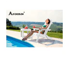 ALFORDSON Adirondack Chair Table 2PCS Set Wooden Outdoor Furniture Beach White