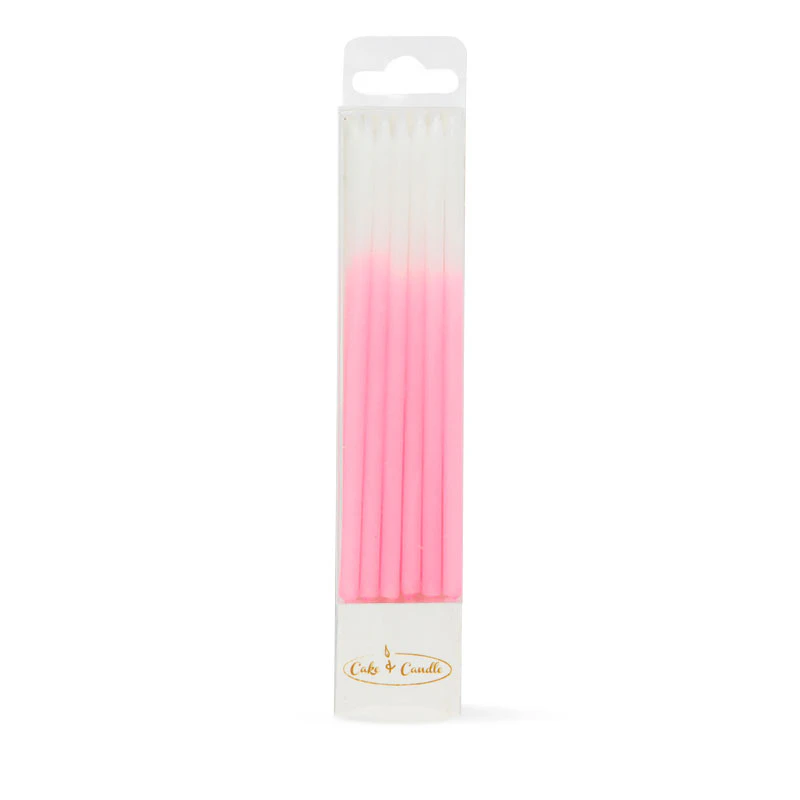 OMBRE Cake Candles PINK (Pack of 12) - Pink