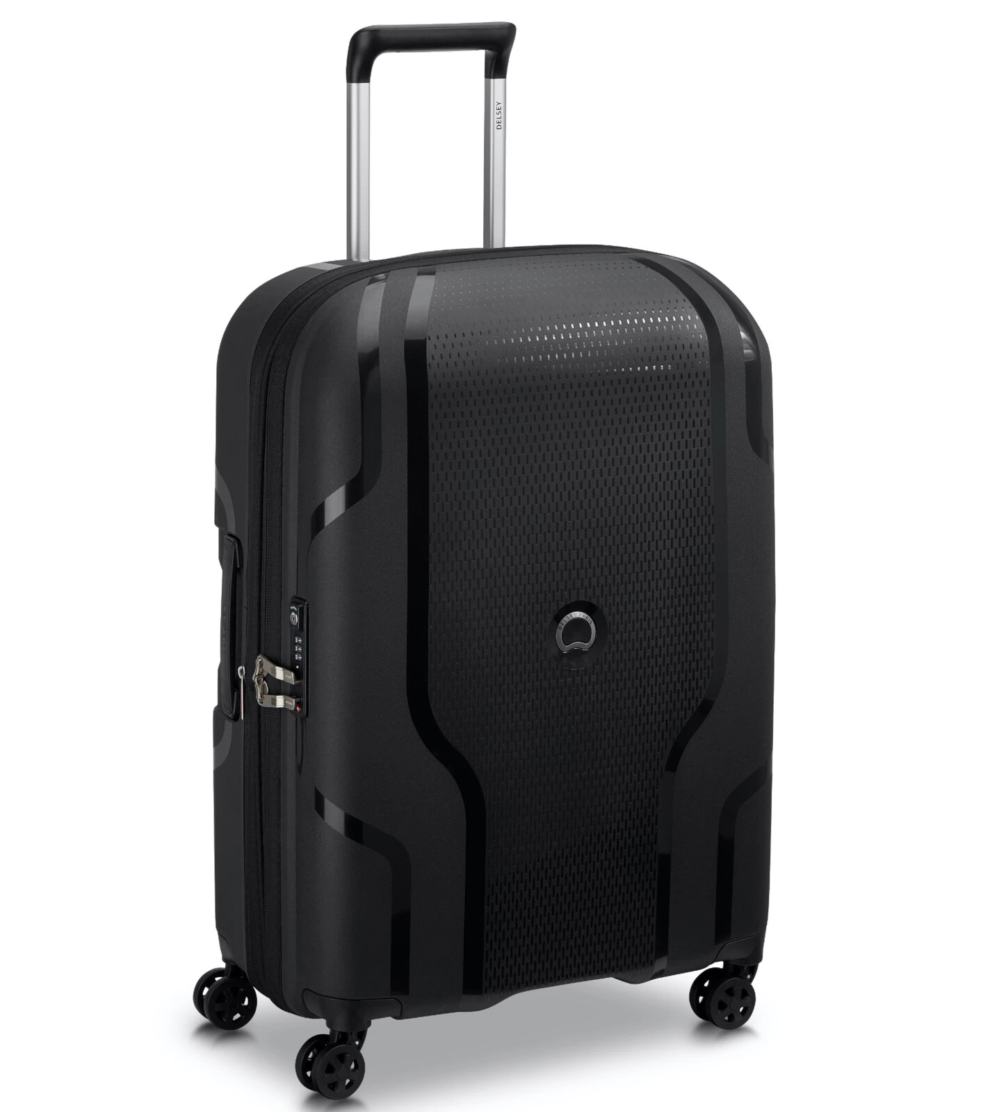 Delsey Clavel 70 cm 4-Wheel Expandable Suitcase - Black (Recycled Material)