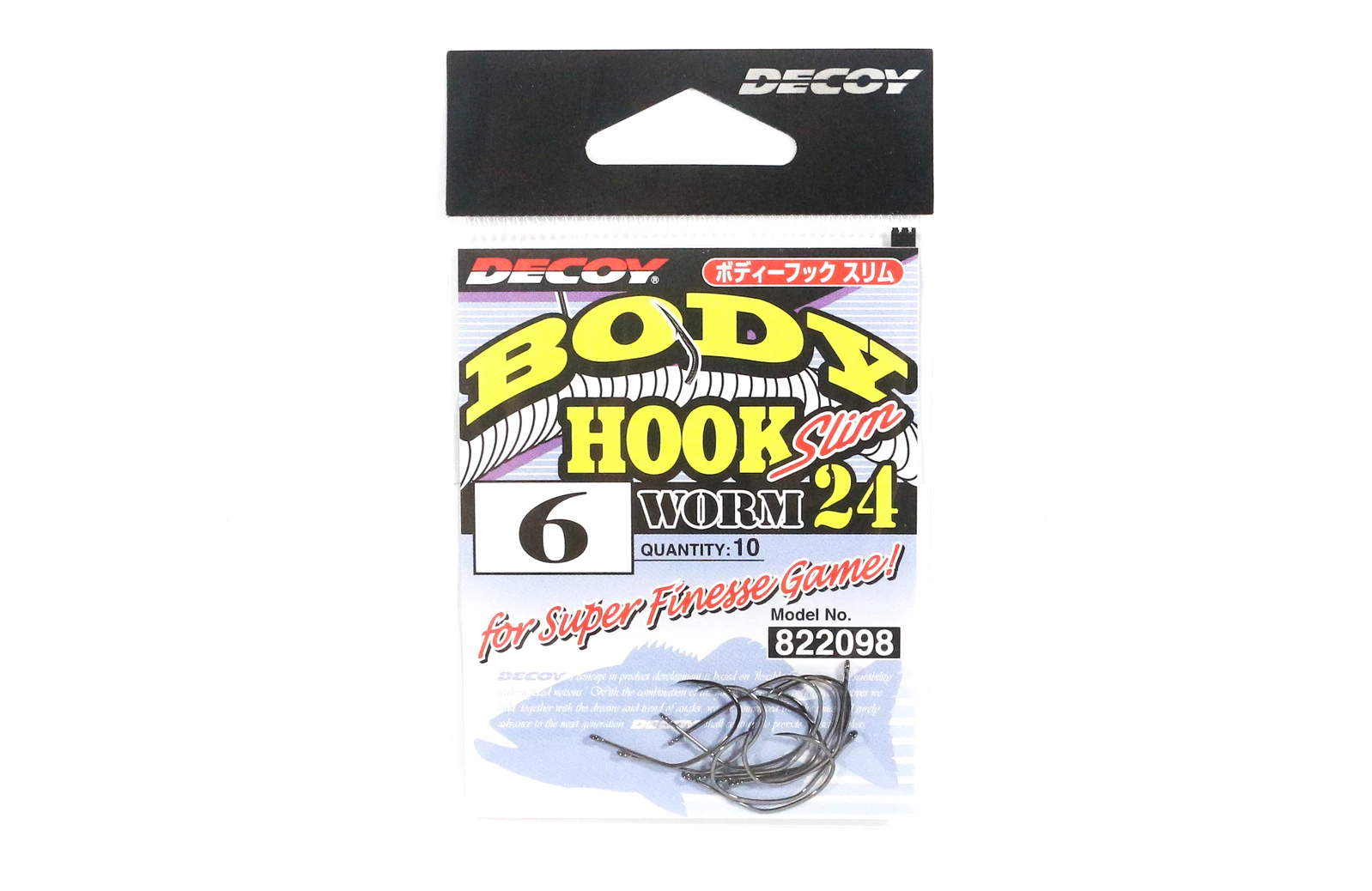 Decoy Worm 24 Drop Shot Wacky Fishing Hook #6