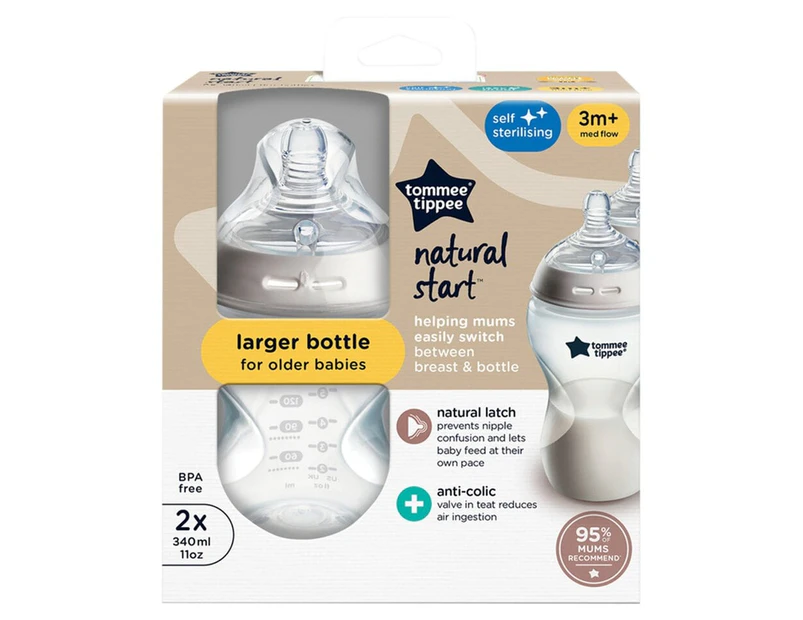 2 Pack Tommee Tippee Natural Start Baby Bottles