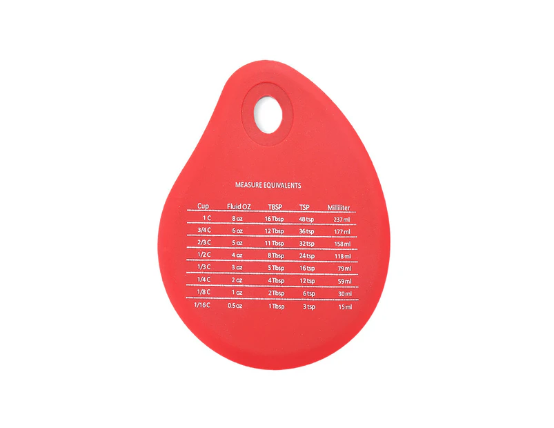 Silicone Bowl Scraper Multipurpose Labor-saving Durable Measurement Chart Memo Scraper for Kitchen-Red