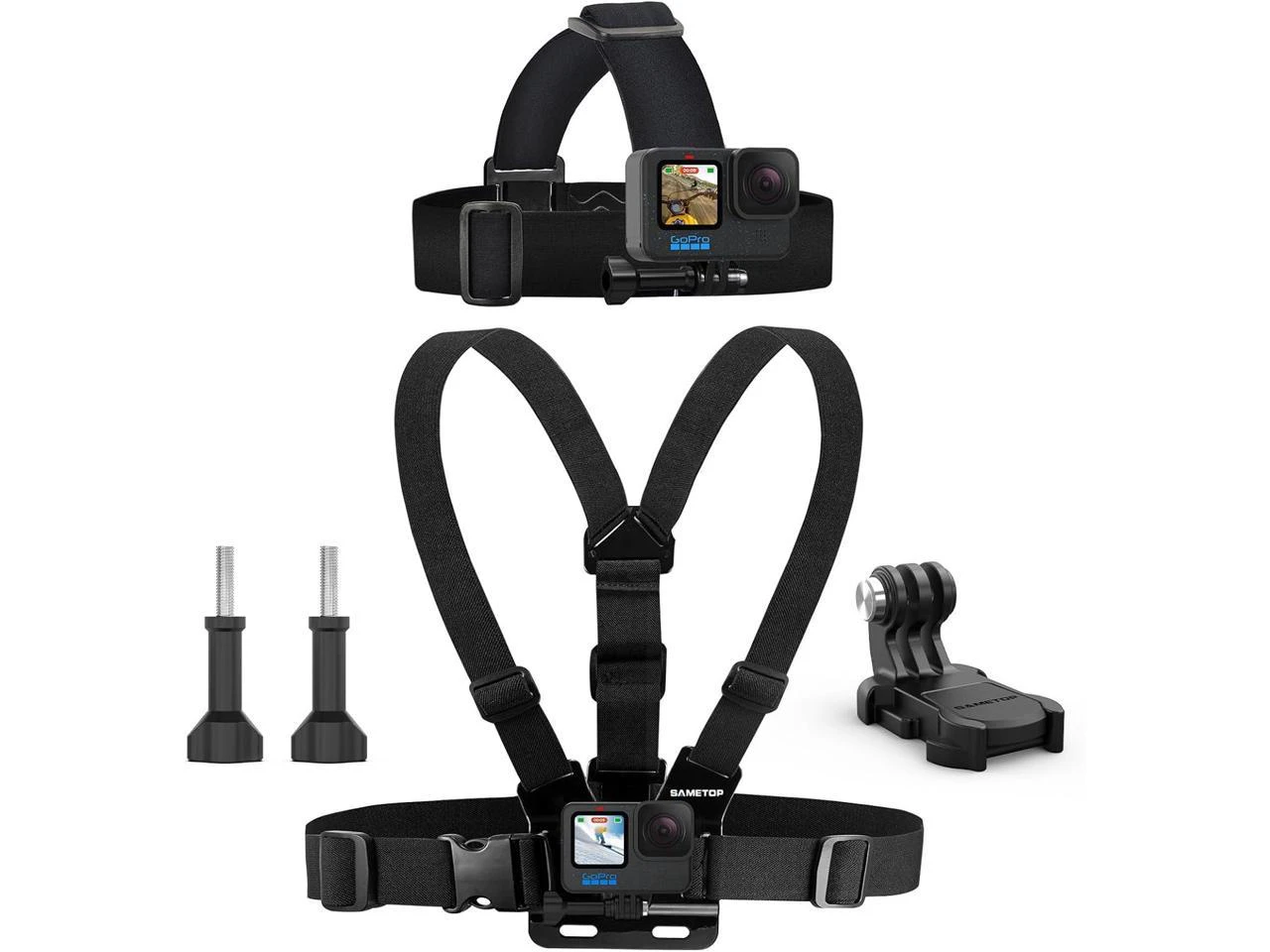 Head Mount Strap Chest Mount Harness Chesty Kit For GoPro Hero 12, 11, 10, 9, 8, 7, 6, 5, 4, Session, 3+, 3, 2, 1, Hero (2018), Fusion, Max, DJI Osmo