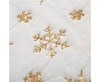 Warm Table Runner Delicate Edging Plush Snowflake Pattern Xmas Table Cloth for Festival 2