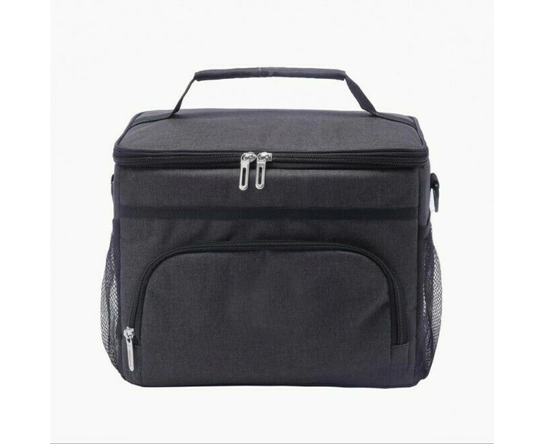 15L Outdoor Portable Lunch Bag Thermal Insulated Food Container Cooler Bag - Black