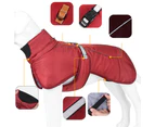 Waterproof Winter Warm Large Dog Clothes Pet Down Jacket Thick Coat Windproof - Red