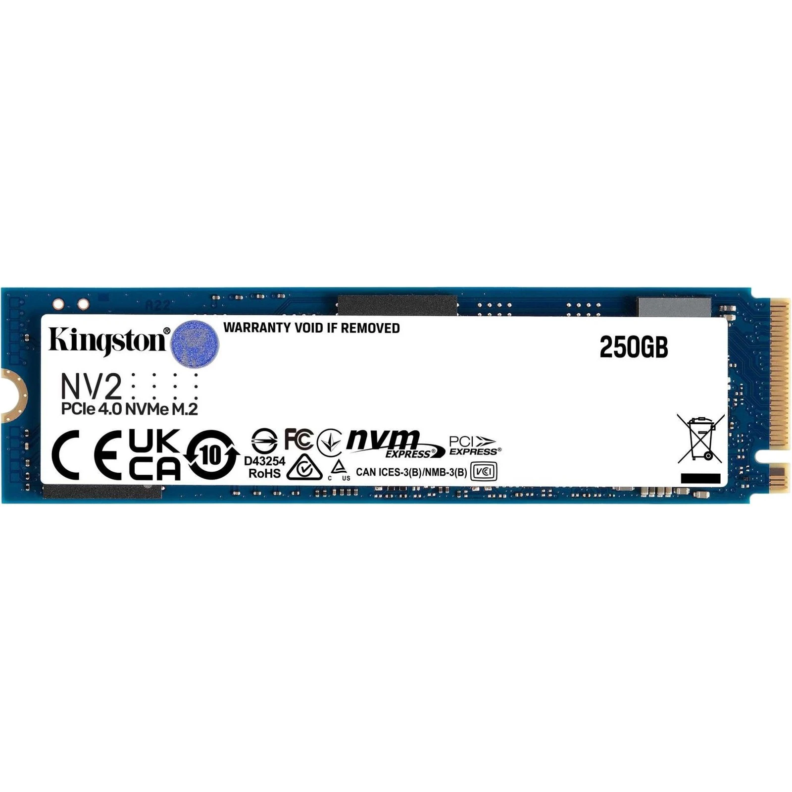 Kingston 250 GB Solid State Drive - M.2 2280 Internal - PCI Express NVMe (PCI Express NVMe 4.0 x4) - Desktop PC, Notebook, Motherboard Device - 80 TB