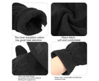 Ice Fishing Gloves Windproof Elastic Wristband Fleece Winter Ice Fishing Convertible Fingerless Gloves Mittens for Cycling Running Photography