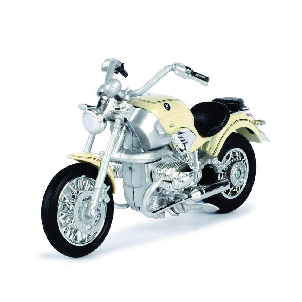 Motormax Licensed 1:18 Scale BMW R1200C Motorbike Diecast Model Cream White