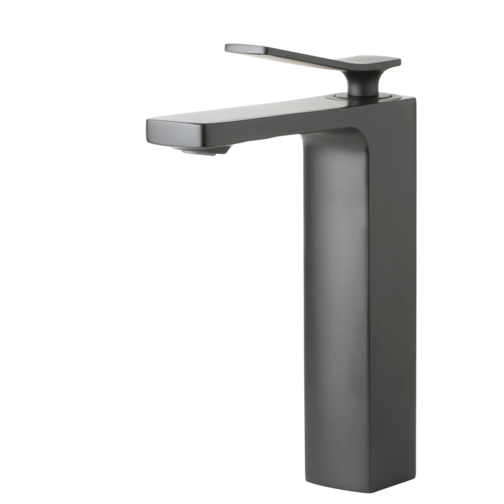 AGUZZO Cortina Single Lever Basin Mixer Tap - Tall - Matte Black