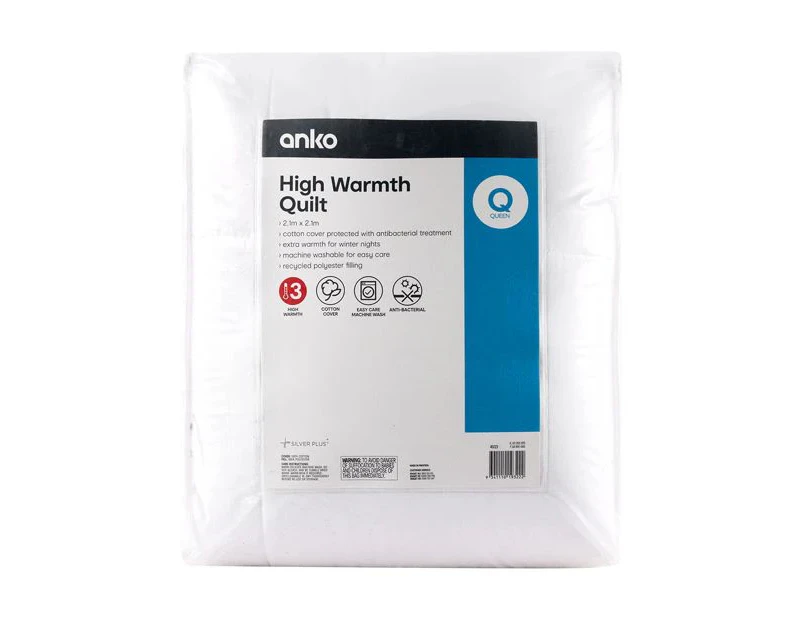 High Warmth Quilt, Queen Bed - Anko