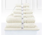 14 Piece Luxury Kingtex 100% Supreme Cotton Towel Set 100% Cotton Bath Towel Set Cream