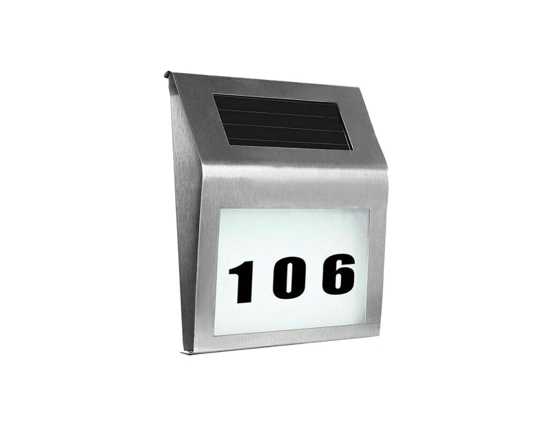 Solar Powered House Number LED Light Stainless Steel Address Signs