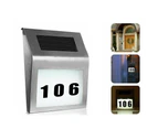 Solar Powered House Number LED Light Stainless Steel Address Signs