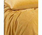 Vintage Design Homewares Gold Harmony Cotton Velvet Quilt Cover Set - Gold Harmony