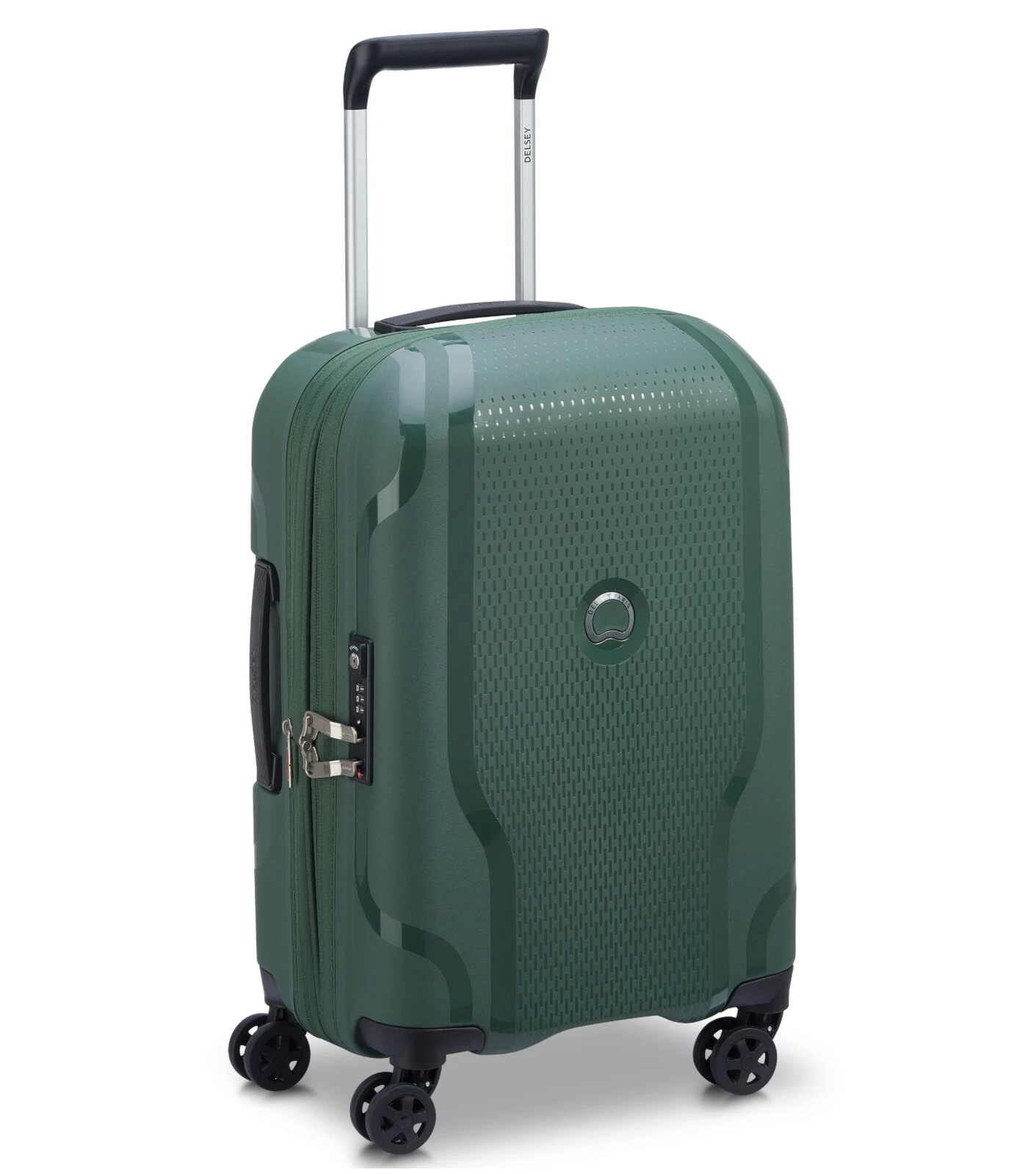 Delsey Clavel 55cm 4-Wheel Expandable Cabin Case - Deep Green (Recycled Material)