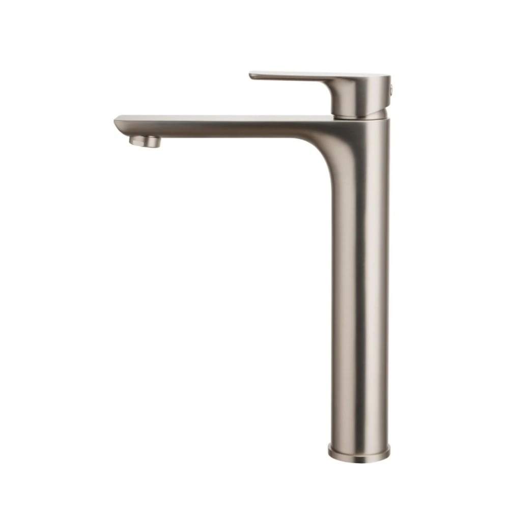 AQUAPERLA VOG Brushed Nickel Tall Basin Mixer Tap