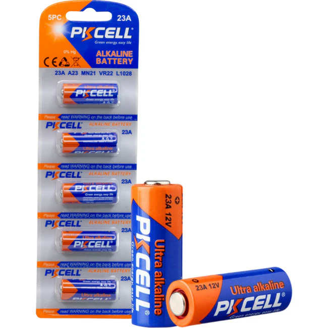 PKCELL PK5P23A  12V Alkaline 23A Battery 5Pk No Mercury