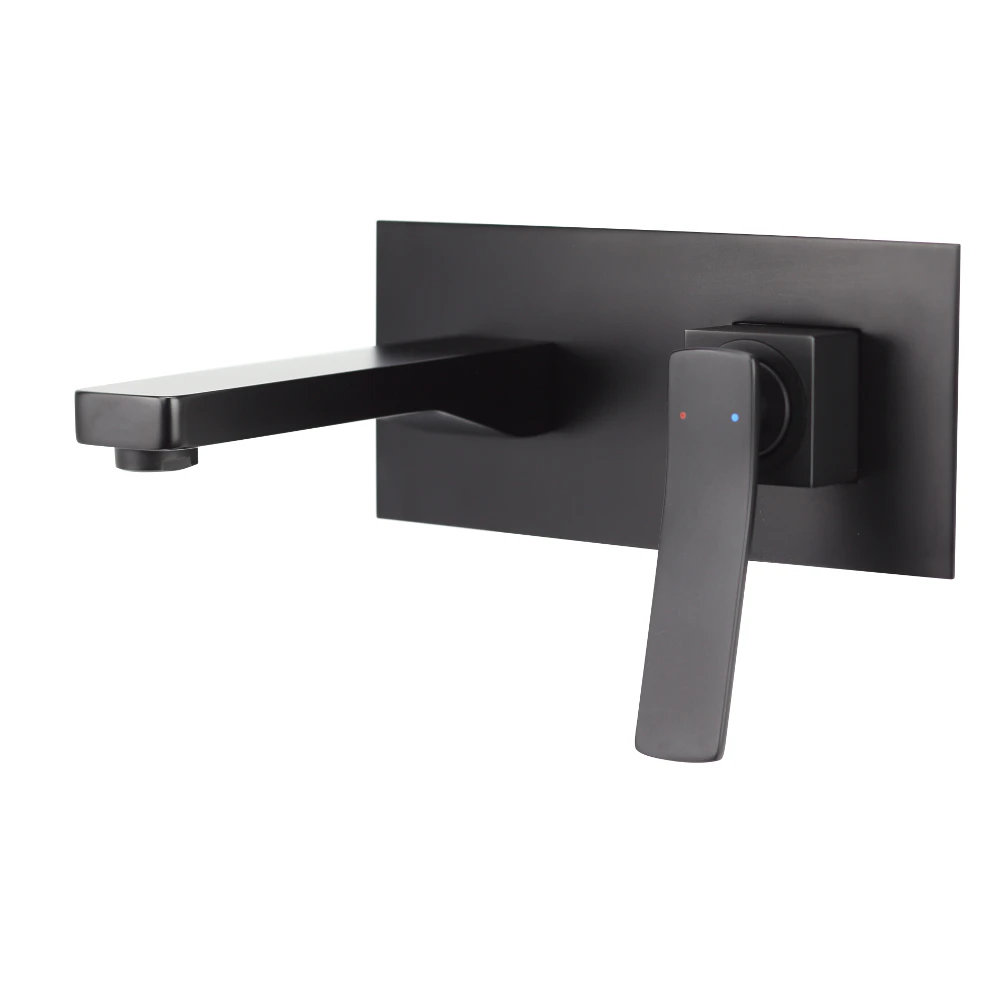 AGUZZO Cortina Wall Mounted Mixer with Spout - Matte Black