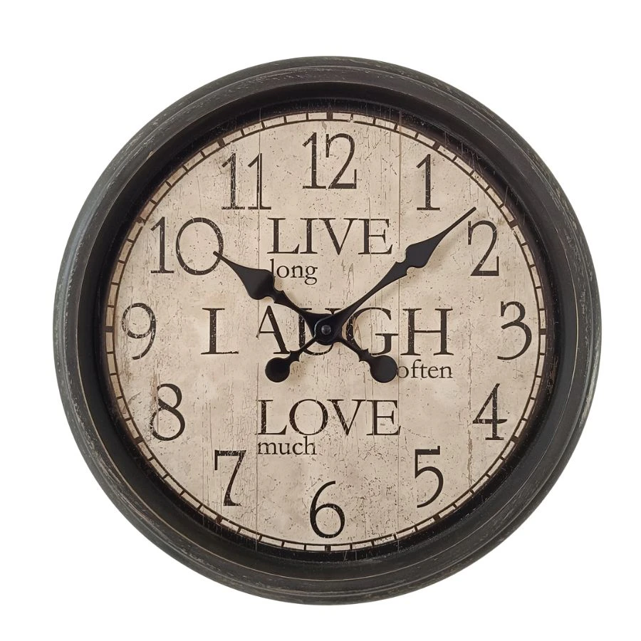 Epic Home & Gift 50cm Vintage Live Laugh Love Wall Clock