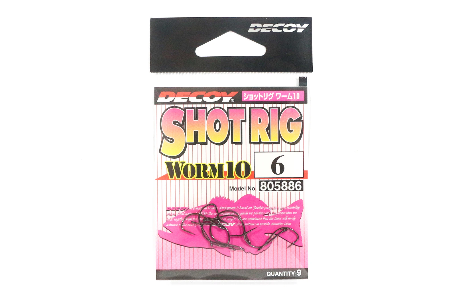 Decoy Worm 10 Drop Shot Wacky Fishing Hook #6