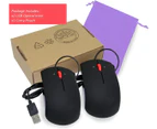 2 Pack USB Computer Mouse Fits Laptops HP ASUS Lenovo Chromebook or Desktop PC - Wired Corded Bulk Mice with Travel Pouch