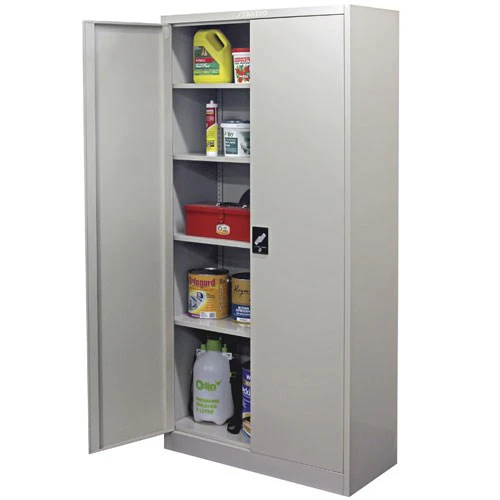 Stratco 2 Door Metal Storage Cabinet Locker Workshop Shelf for Garage Shed